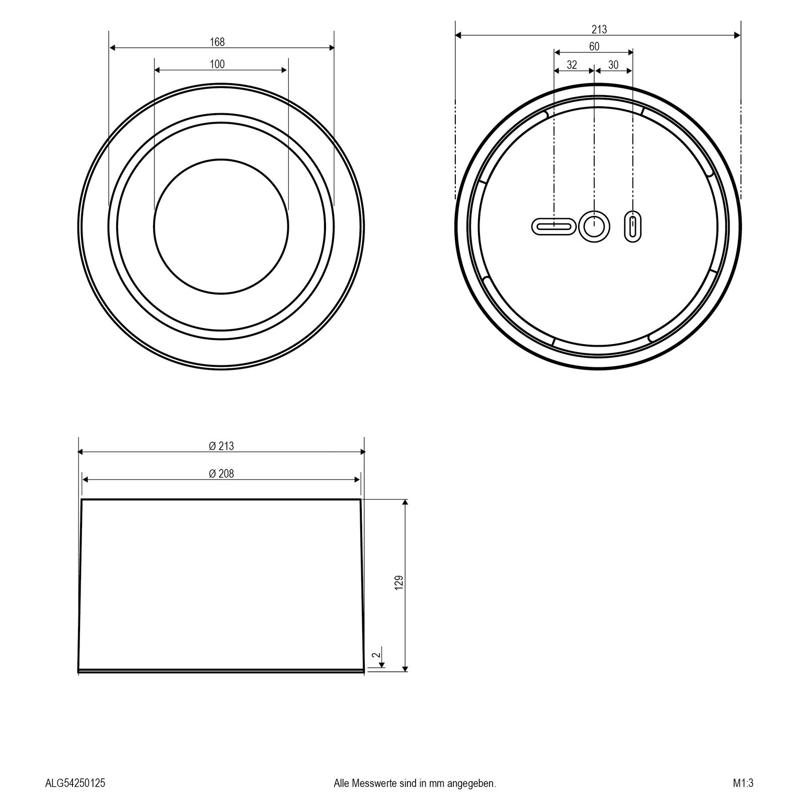 LED-Deckenanbauleuchte 25W 3000-5700K 2580lm ws Konv Dimmung Phasenabschnitt