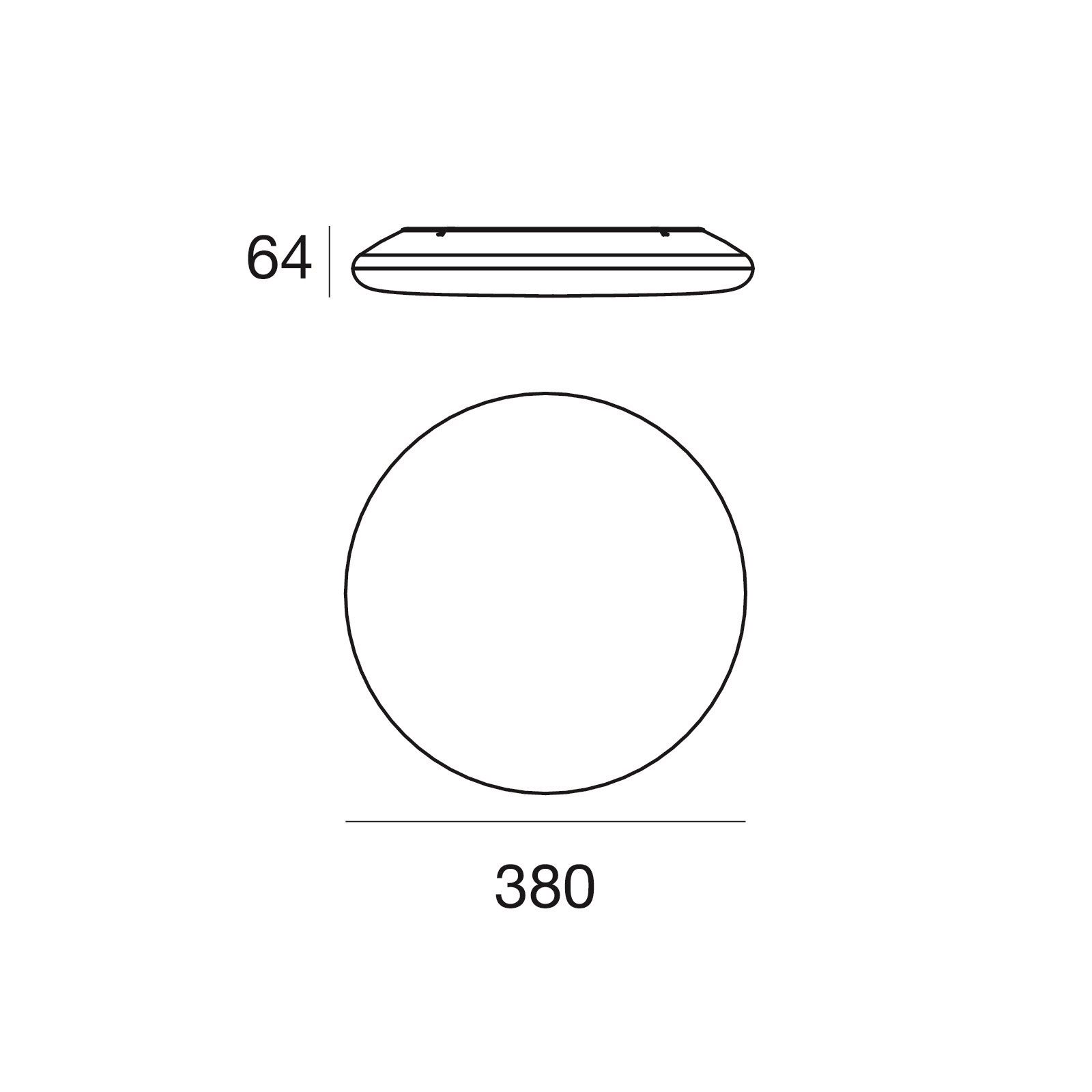 LED-Anbauleuchte 25W 2700-4000K 2389lm ws Konv IP54 Ø380x60mm