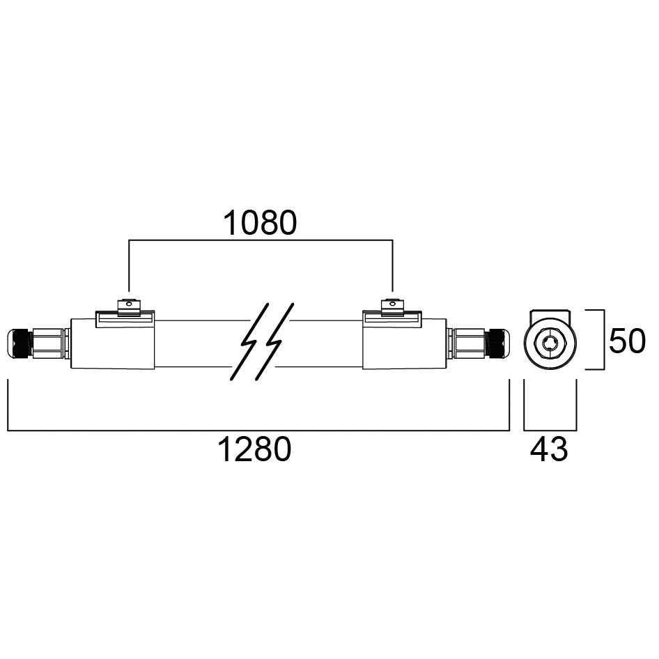 LED-Deckenanbauleuchte 18W 4000K 2600lm ws Konv IP65 1280x43x50mm