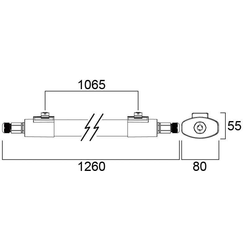 LED-Deckenanbauleuchte 36W 4000K 5200lm ws Konv IP65 1280x80x55mm