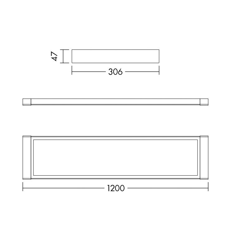 LED-Deckenanbauleuchte 32W 4000K 4004lm ws Konv IP20 1200x306x47mm