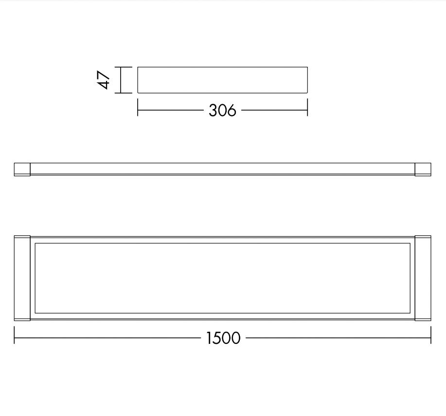LED-Deckenanbauleuchte 43W 4000K 5450lm ws Konv IP20 1500x306x47mm