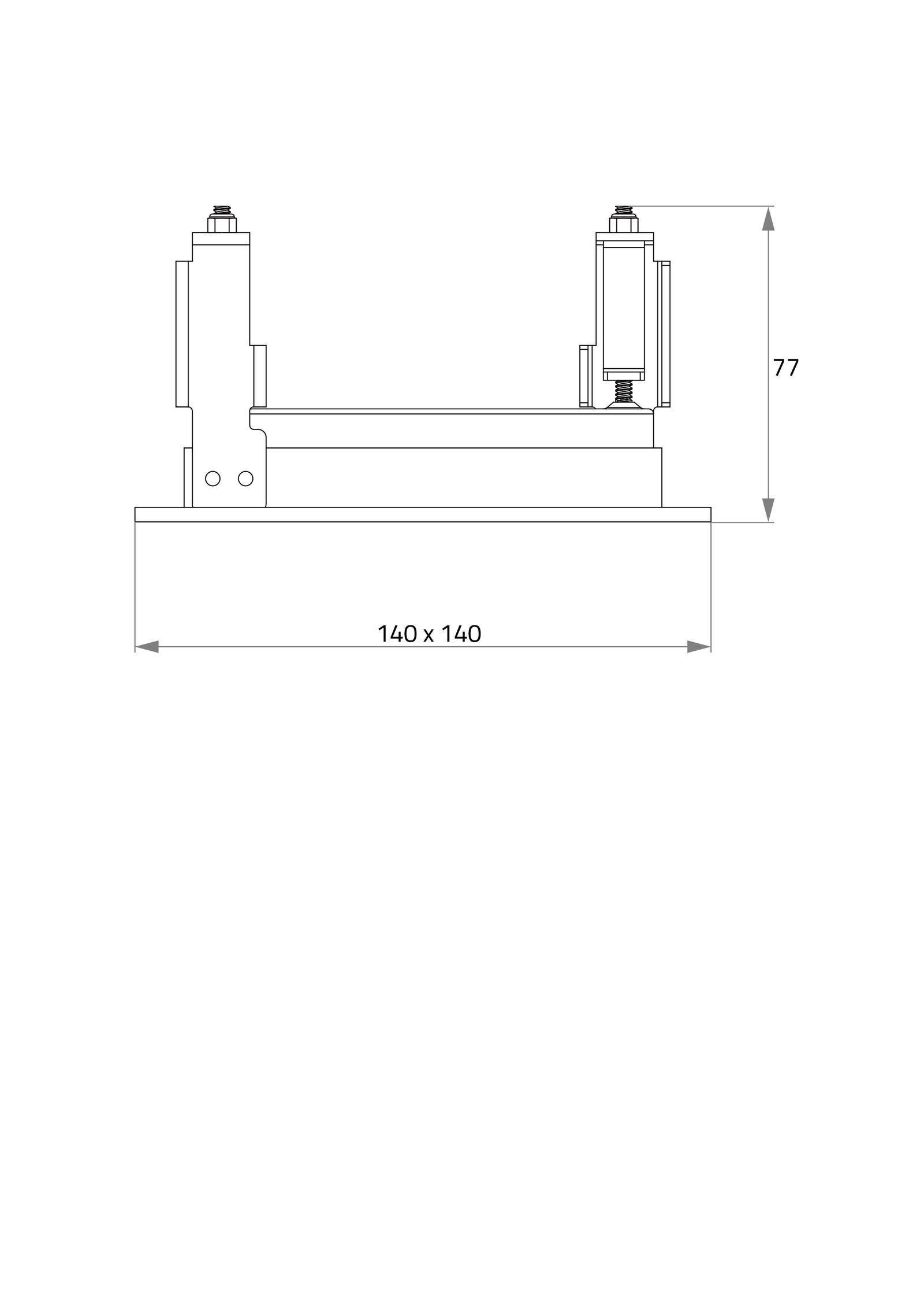 LED-Einbaustrahler 9W CORU Konv ws mt IP20 1LED Alu 140x140x77mm