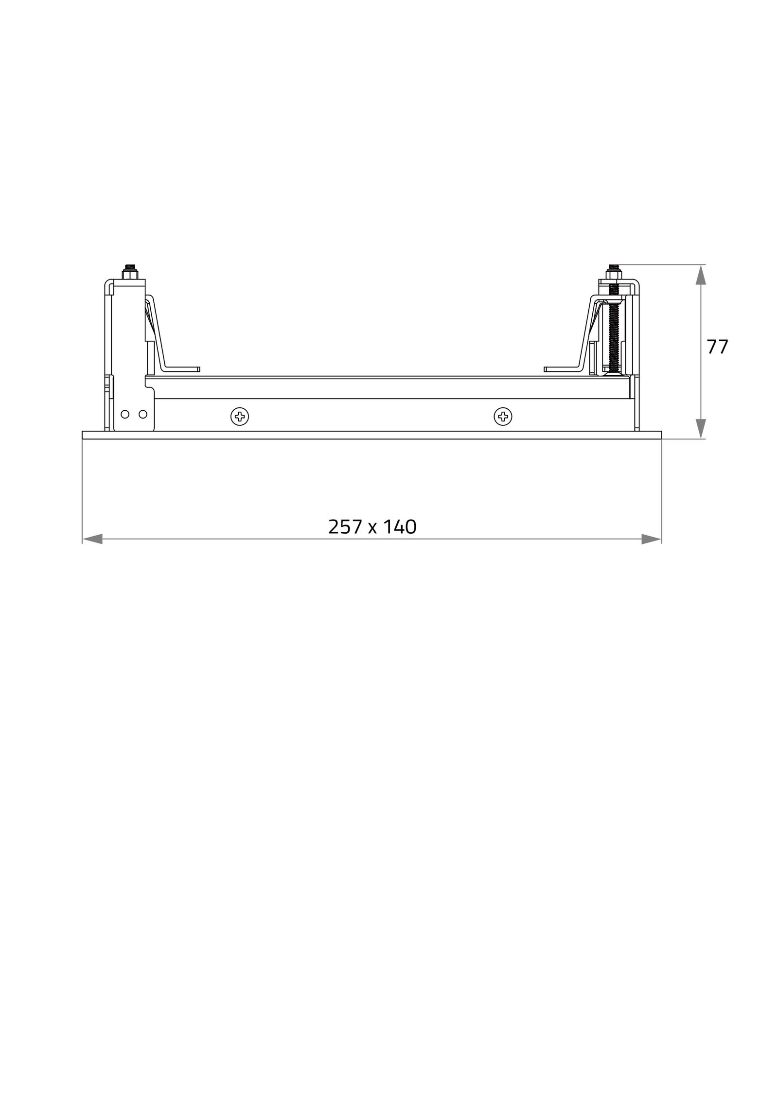 LED-Einbaustrahler 18W CORU Konv ws mt IP20 2LEDs Alu 257x140x77mm