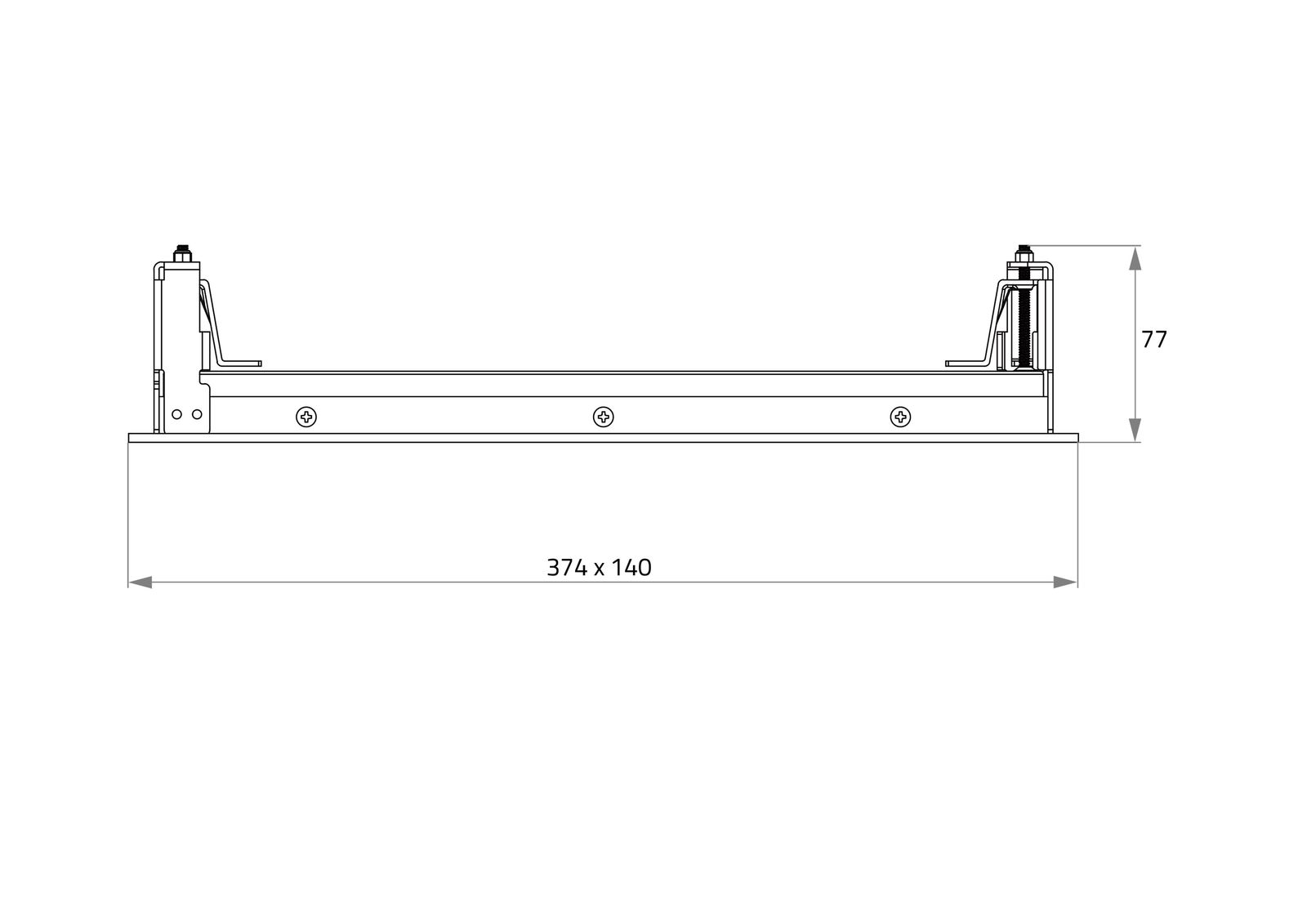 LED-Einbaustrahler 3x9W CORU Konv ws mt IP20 3LEDs Alu 374x140x77mm