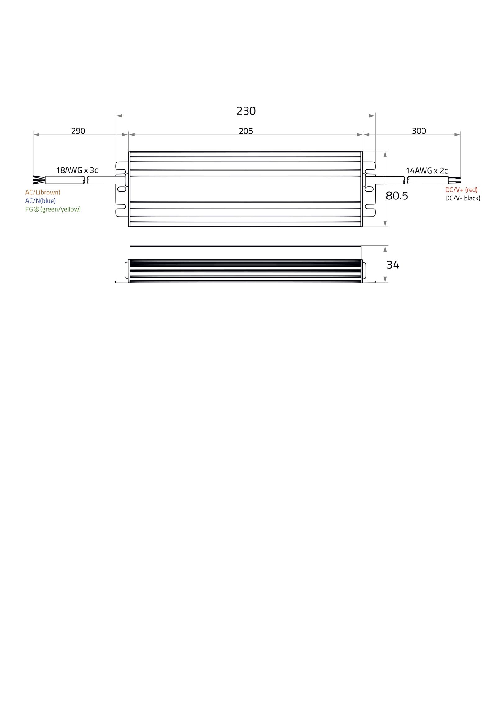 LED-Trafo 199W 8300mA 24V IP67 Metallgeh stat 230x80,5x34mm