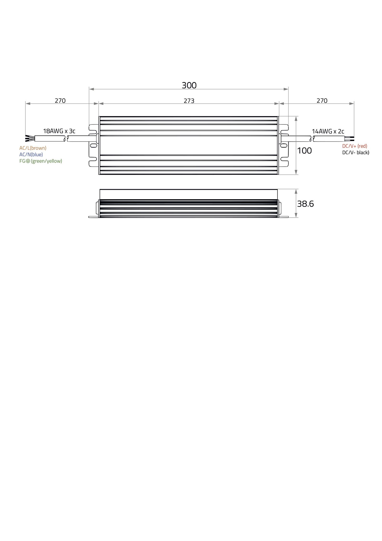 LED-Trafo 400W 16670mA 24V IP67 stat Metallgeh 300x100x38,6mm