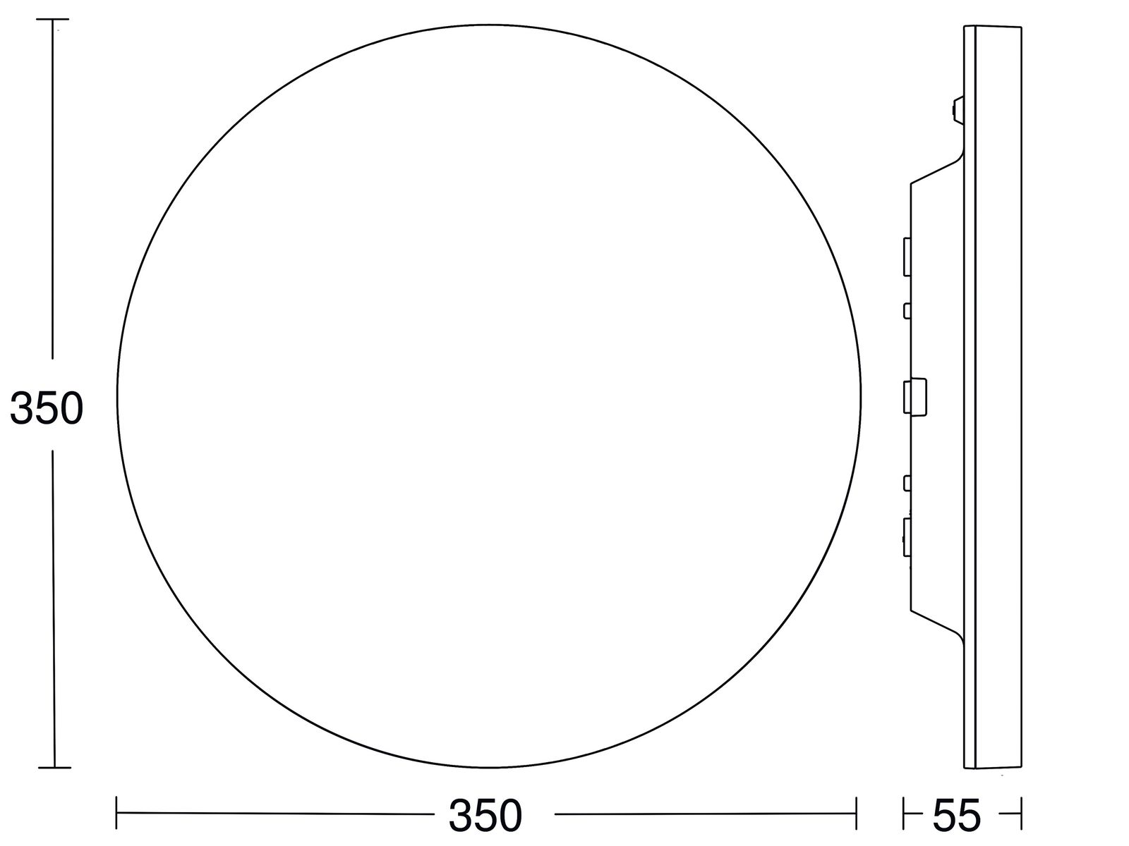 LED-Sensorleuchte 16W 3000K 1823lm ws Konv IP40 BWM Ø350x55mm