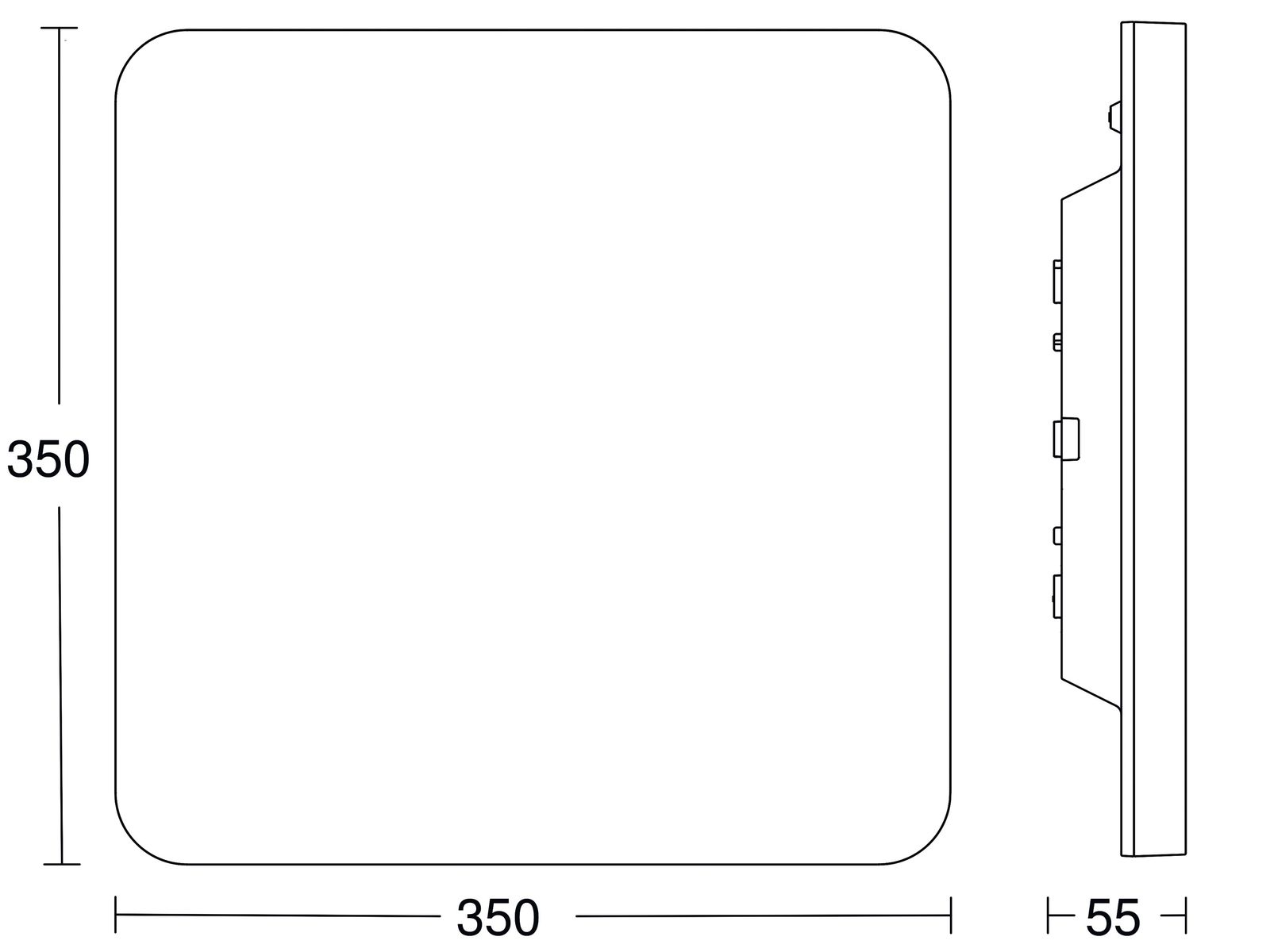 LED-Sensorleuchte 23,9W 3000K 2813lm ws Konv IP40 BWM 350x350x55mm