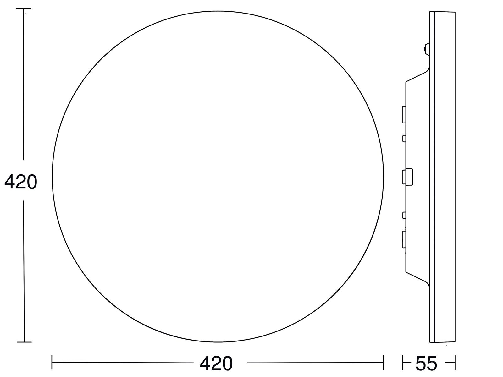 LED-Sensorleuchte 23,7W 3000K 2813lm ws Konv IP40 BWM Ø420x55mm