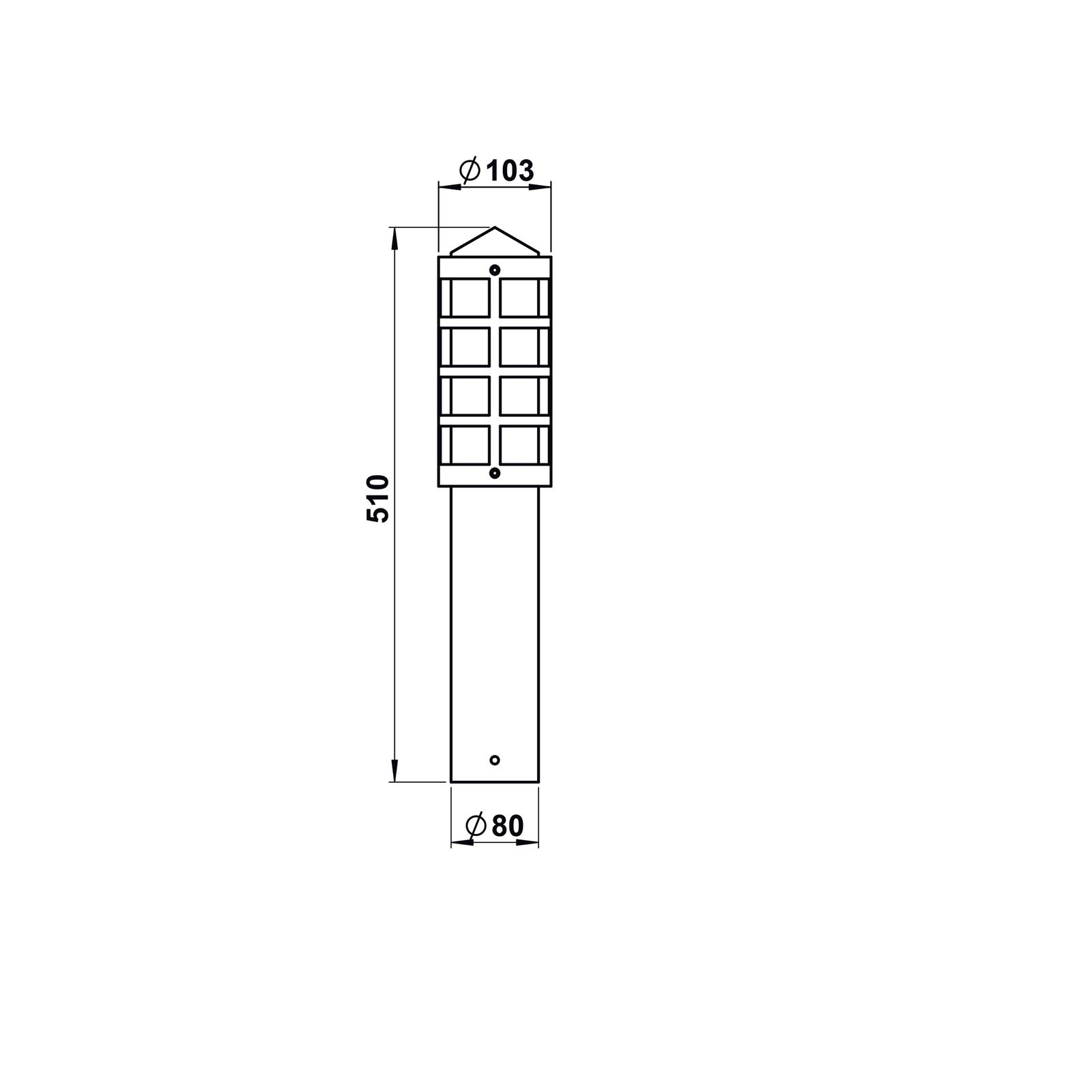 Podestleuchte 50W E27 edst Edst Kst_opal IP44 HV