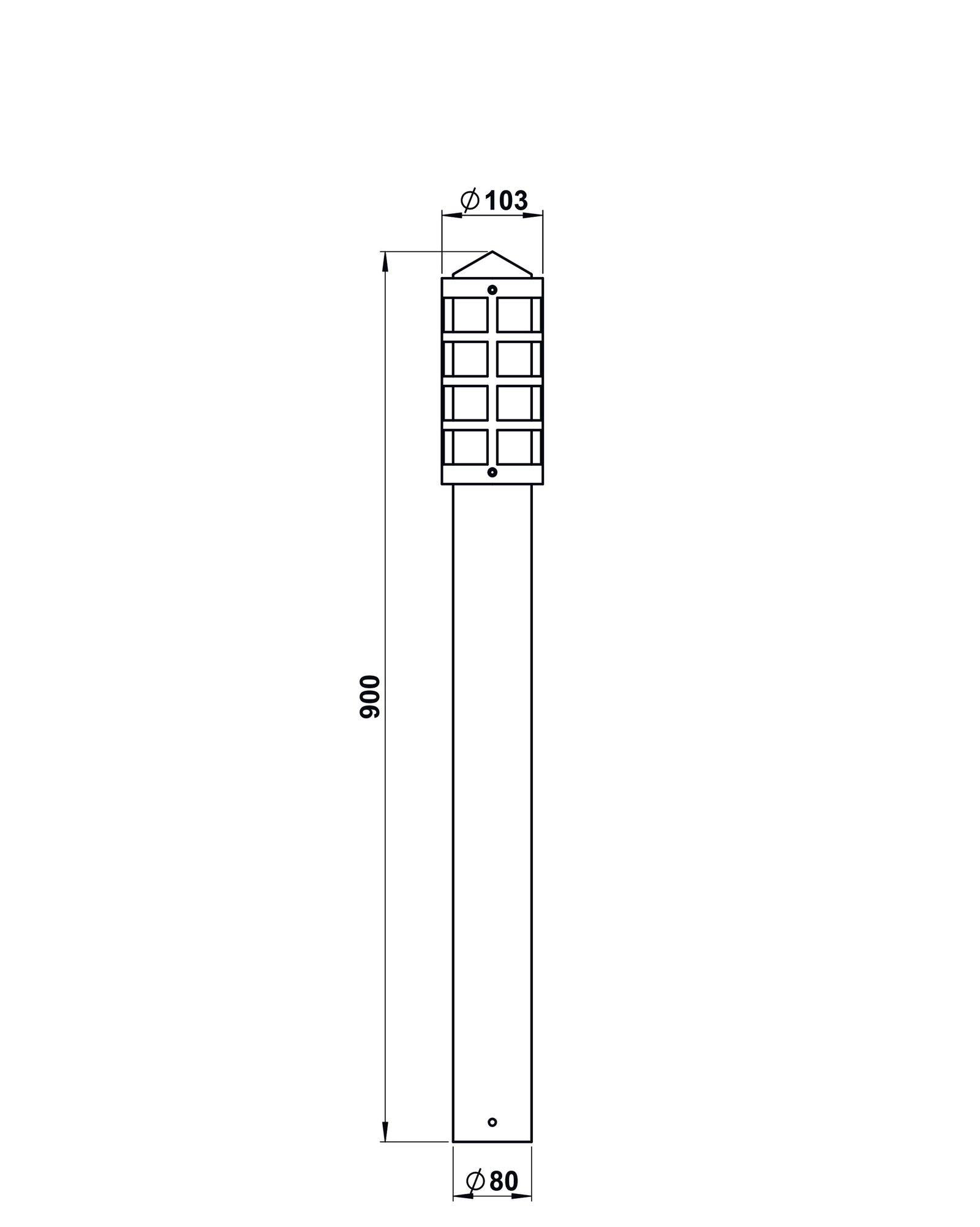 Pollerleuchte 50W E27 edst Edst Kst_opal IP44 HV