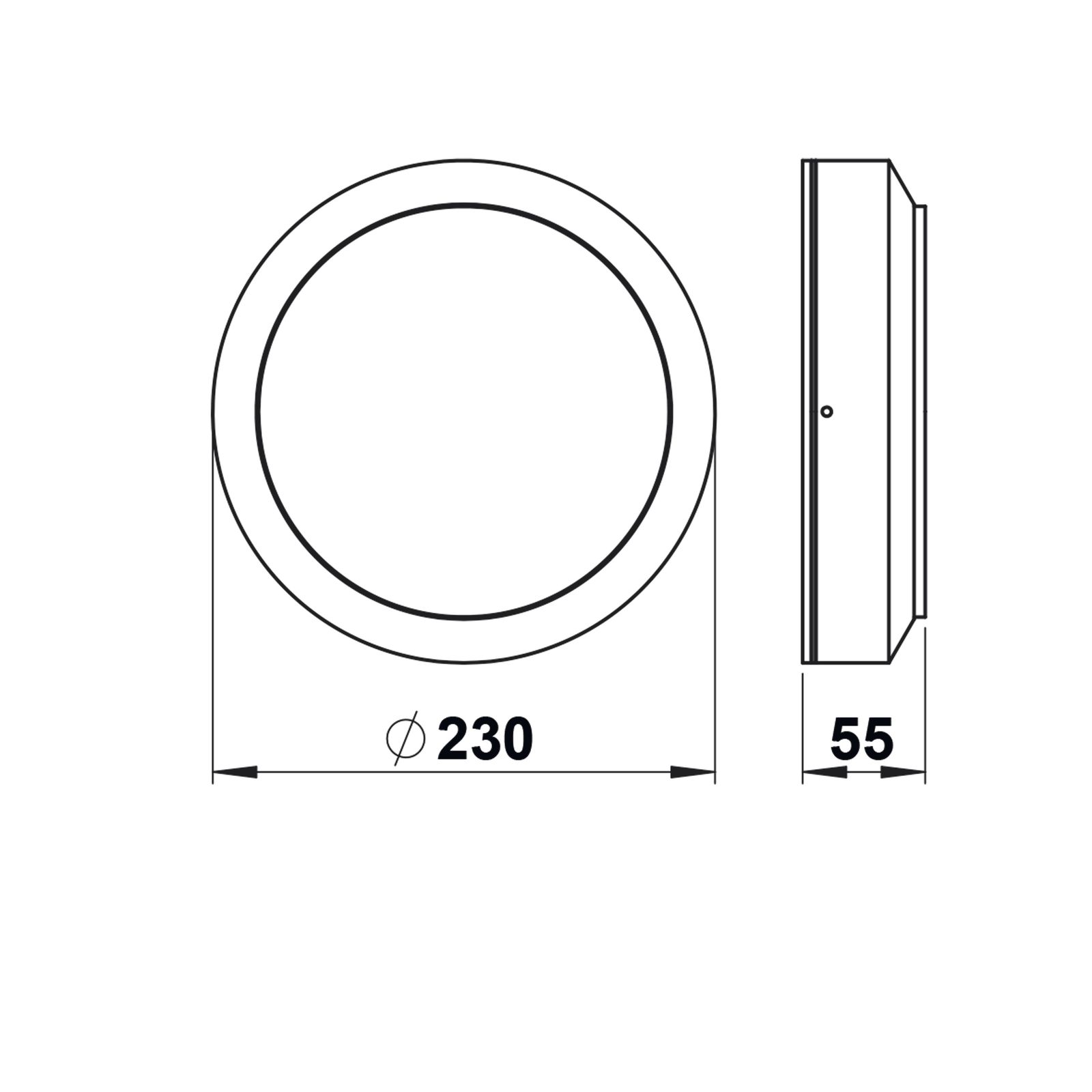 LED-Kunststoffleuchte 24W 3000K 2400lm si Konv IP44 Ø230x55mm