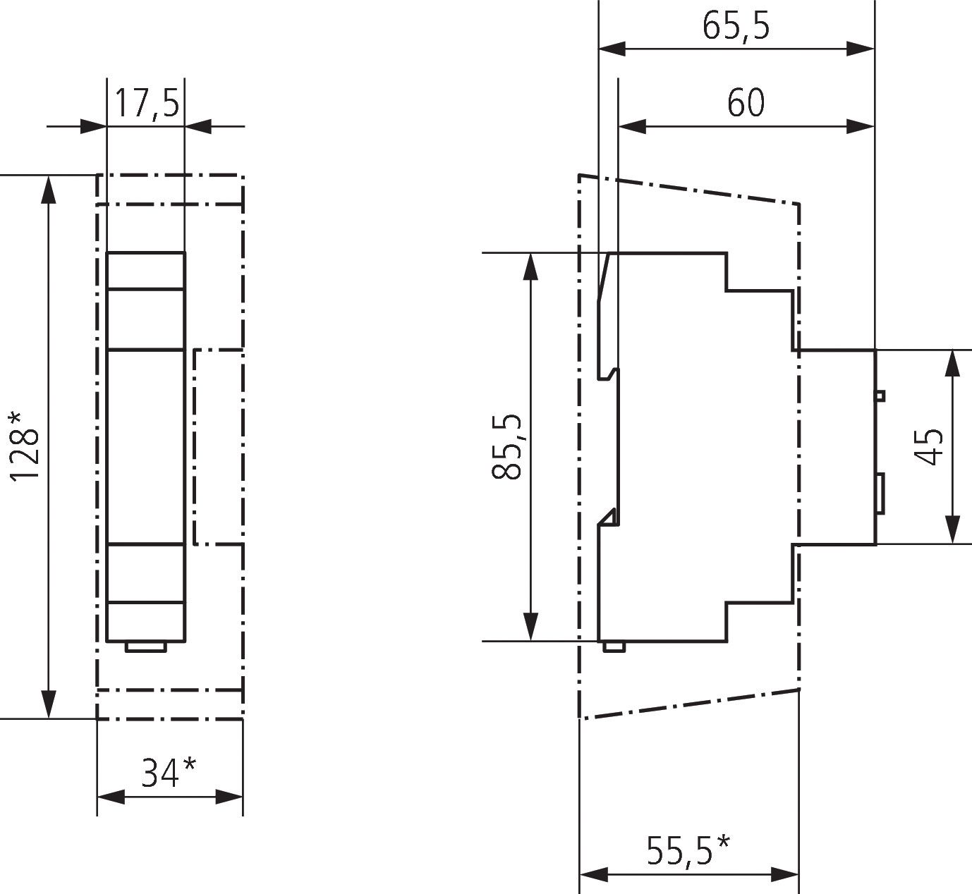 Treppenlichtzeitschalter TLZ REG 230VAC elektr.Ausschaltvorw 3/4Leiter flackern