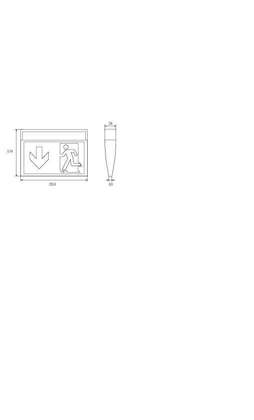 LED-Sicherheitsleuchte 3,2W 220lm IP43 1LED Wandanbau/Deckenanbau 24m zentral