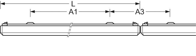 LED-Wannenleuchte 35-47W 3000K 5800lm ws Konv IP50 1515x90x71mm