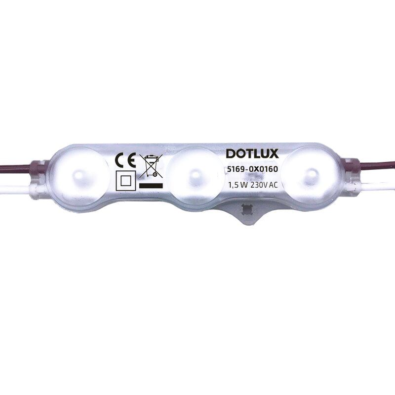 LED-Modul 1,5W 3LED ACplus 230V 6000K 150lm LEDmodul 160° 200x20x11mm
