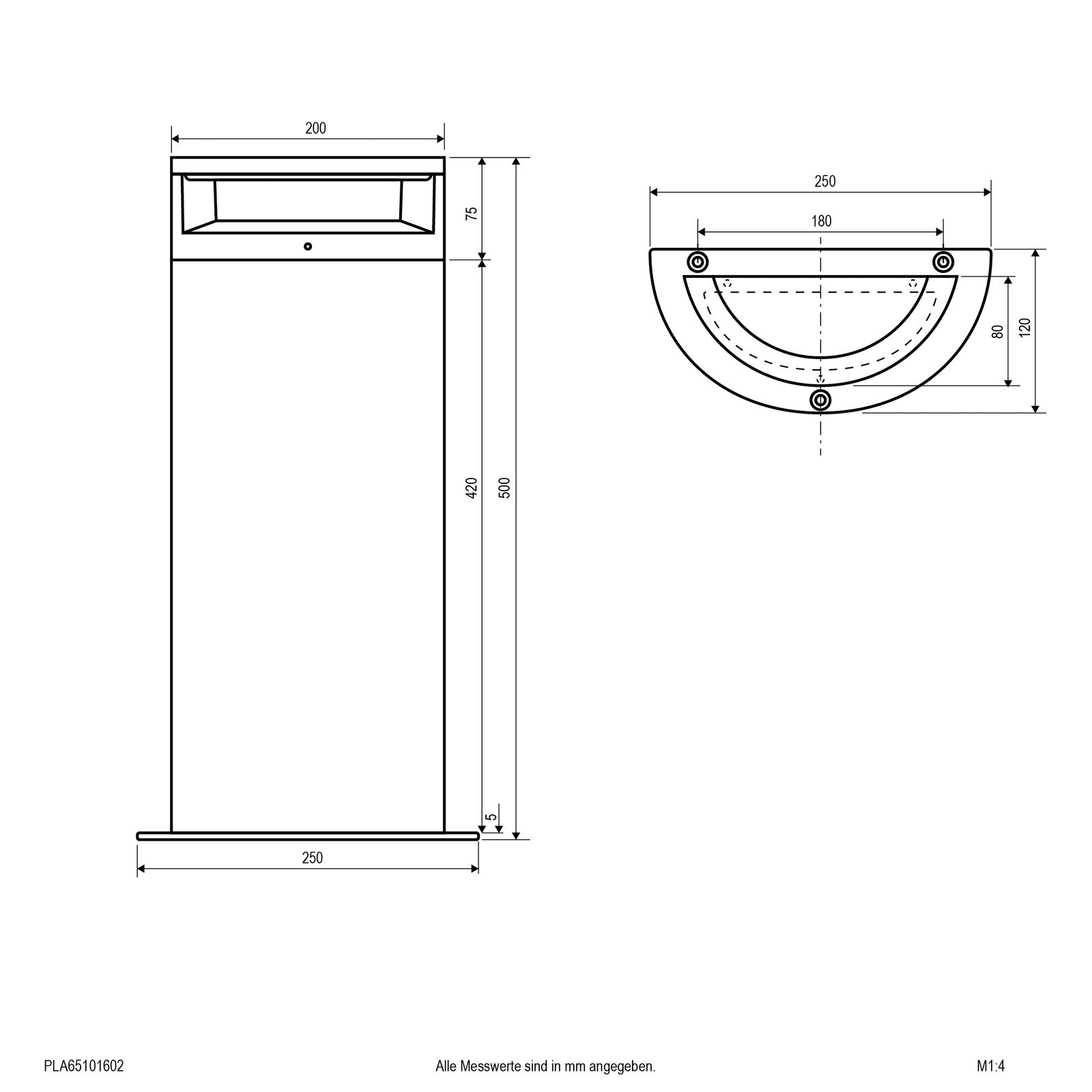 LED-Pollerleuchte 10W HALBO IP65 3000K 500lm 1LED anth Alu Kst_opal