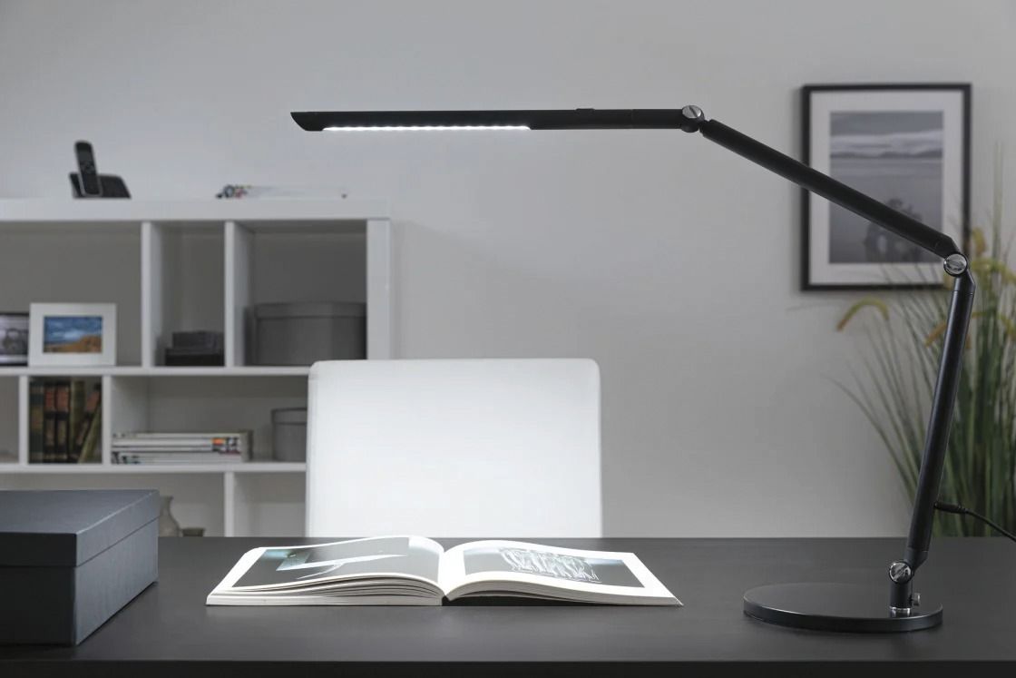 LED-Schreibtisch 9,5W FlexBar 6500K m.LM 700lm sw 2LEDs m.Schalter Mit Dimmer
