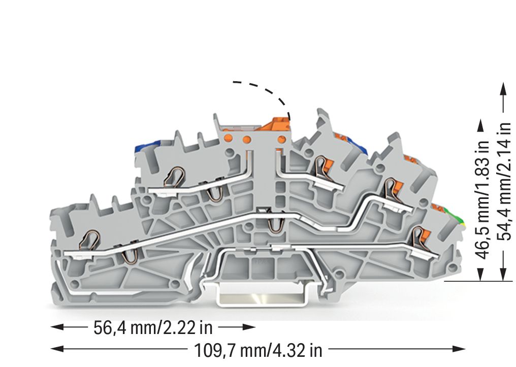 Installationsklemme 20A 0,25-4qmm 3pot gr APL_erf. Federzugans