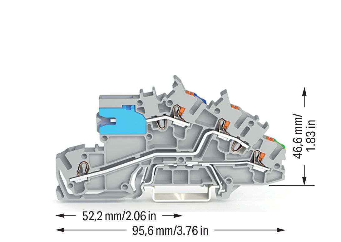 Installationsklemme 32A 0,25-4qmm 3pot gr Mit N-Trennschlitten APL_erf.