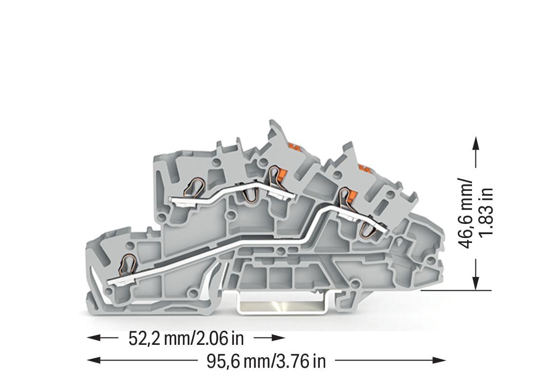 Installationsklemme 32A 0,25-4qmm 2pot gr APL_erf. Federzugans