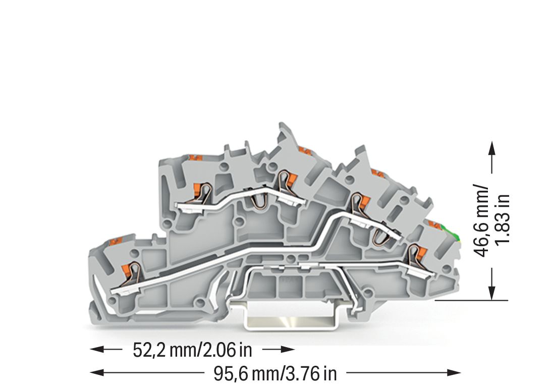 Installationsklemme 32A 0,25-4qmm 3pot gr APL_erf. Federzugans