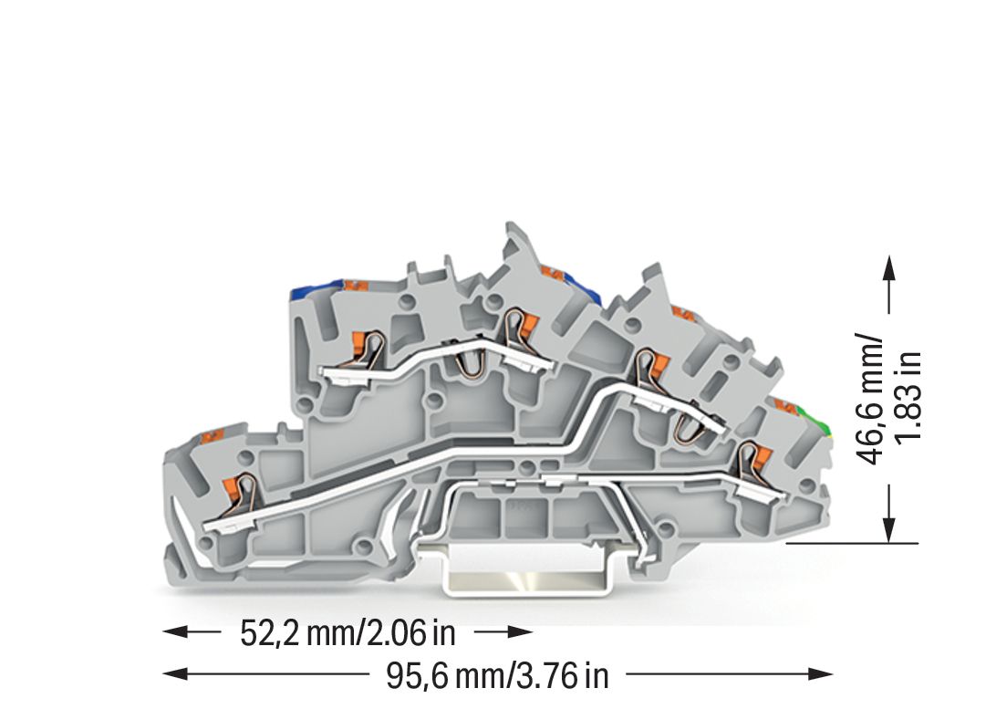 Installationsklemme 32A 0,25-4qmm 3pot gr APL_erf. Federzugans