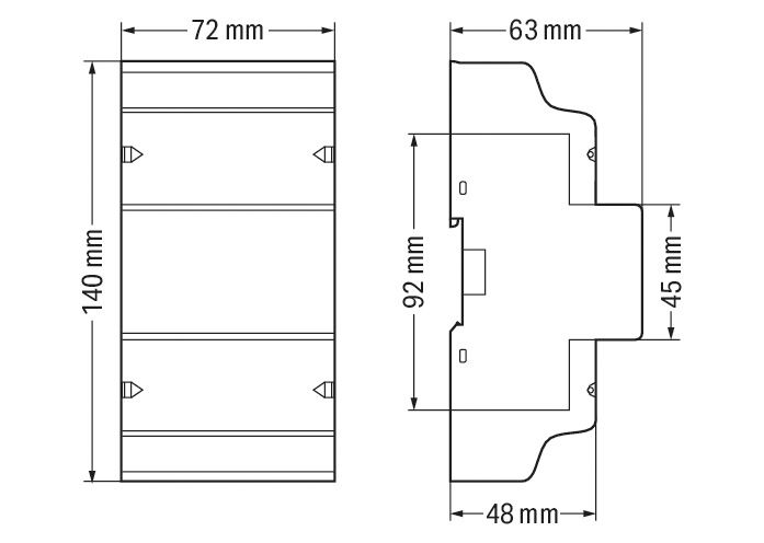Drehstromzähler Vierleit elektr digi 65A geeicht B 5A RS-485 184-276V/N-L S0