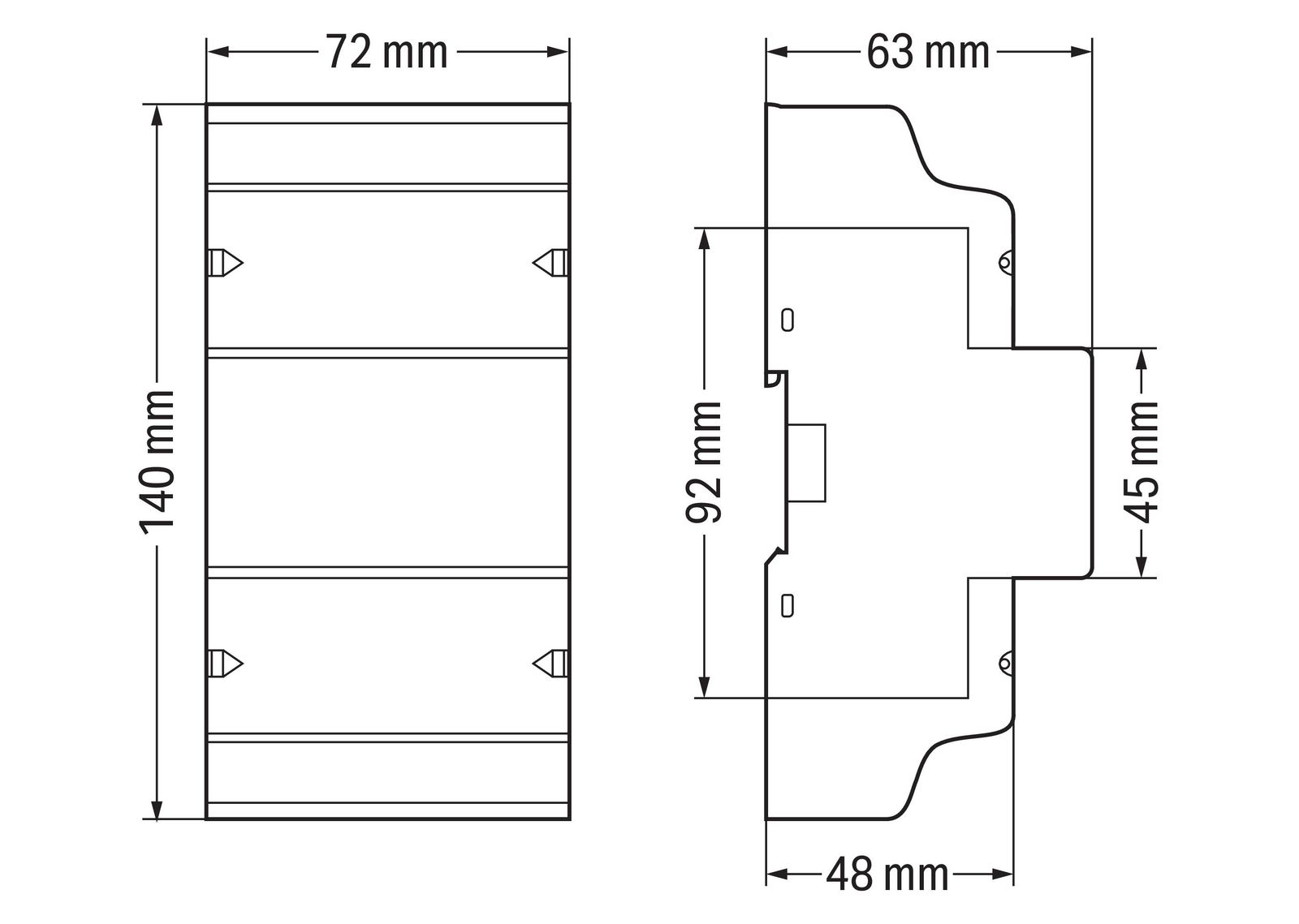 Drehstromzähler Vierleit elektr digi 65A geeicht B 5A RS-485 184-276V/N-L S0