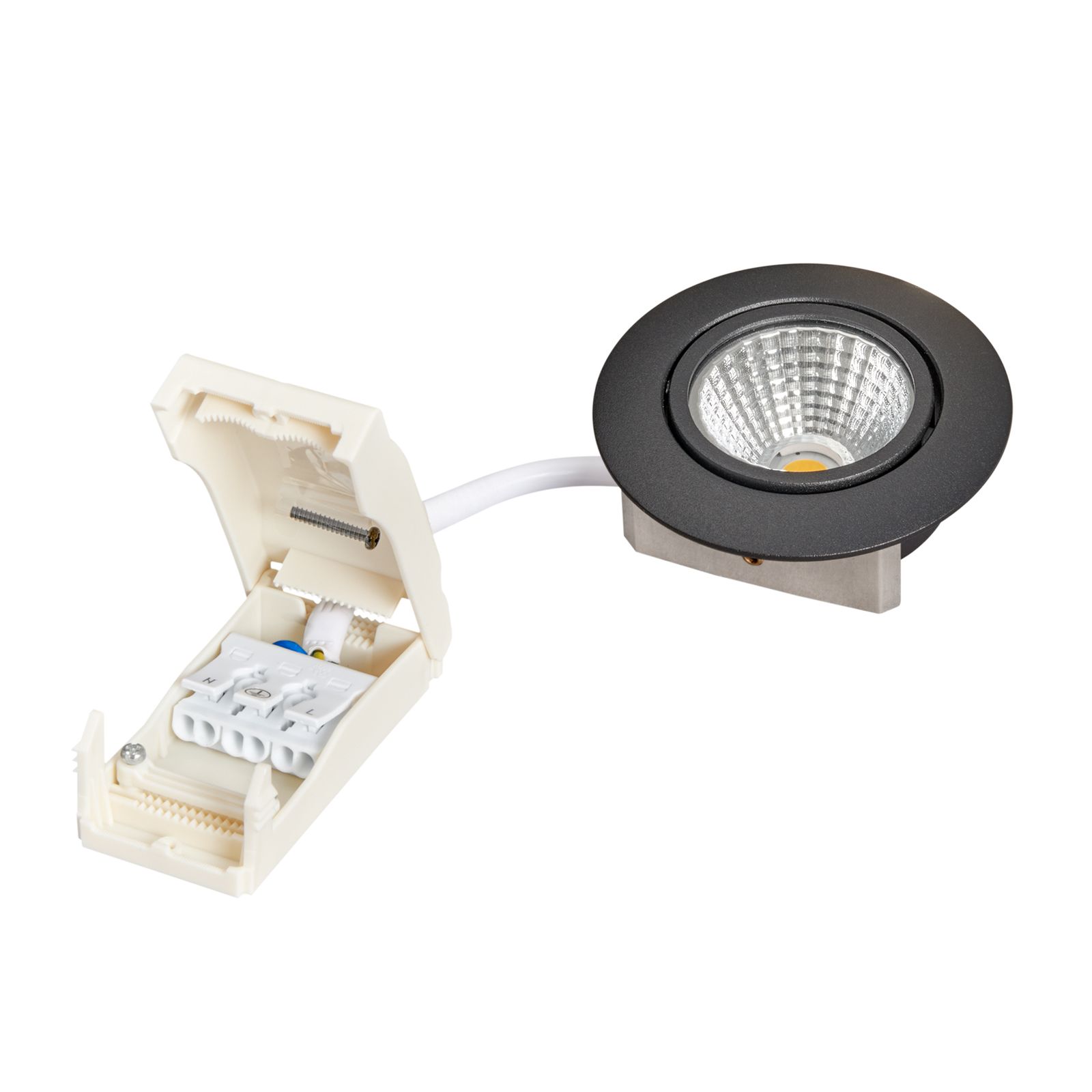 LED-Einbaustrahler 6W 3000K 570lm Konv sw mt 1LED Alu IP40 RF:hochglänzend
