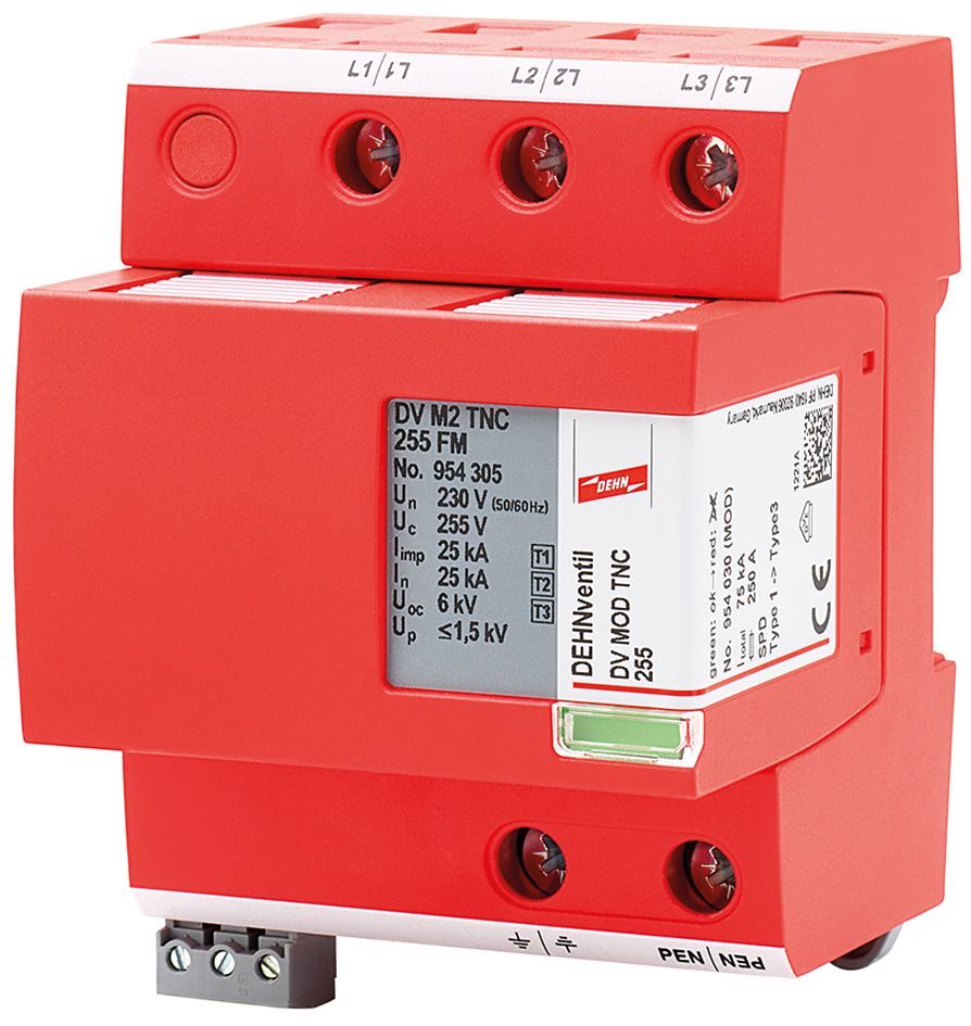 Kombi-Ableiter TS35 3p TN-C TN-C-S 4TE 230VAC 1,5kV Hutschiene TH35 opt