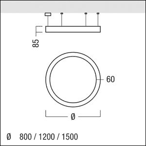 LED-Pendelleuchte 71,2W 3000K 6800lm sw Konv sym 1LED LED nicht austauschbar