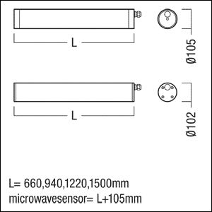 LED-Anbauleuchte 78,5W 2700-6500K 9700lm gr EVG Dimmung DALI IP68