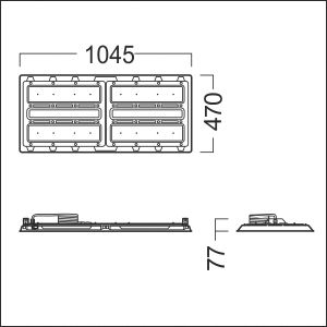LED-Hallenleuchte 4000K 252,6W 42960lm Konv DALI 1LED sym Dimmung DALI IP66