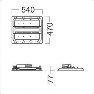 LED-Hallenleuchte 126,3W 4000K 20940lm Konv DALI 1LED sym Dimmung DALI IP66
