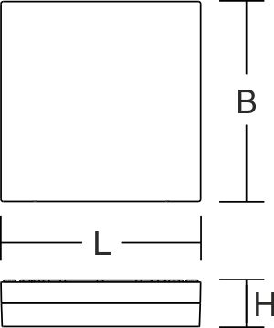 LED-Glasleuchte FLAT SLIM 27-40W 4450lm 3000-4000K anth Konv IP65 430x430x67mm