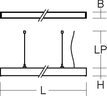 LED-Pendelleuchte 31W LINEDO Single 1LED 4000K LED nicht austauschbar 4850lm ws