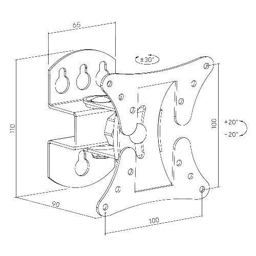 Wandhalterung Monitor 30kg sw