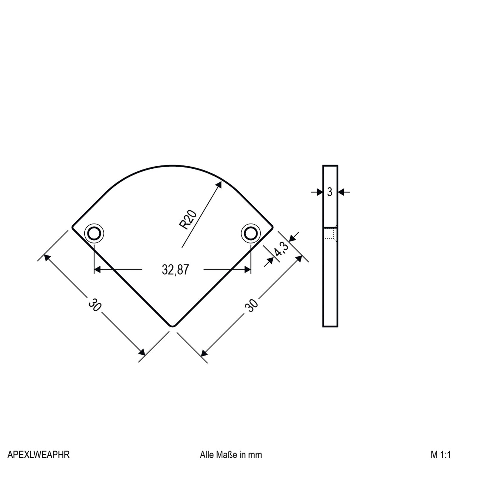 Endkappe ws Alu L3mm B42mm H33,7mm
