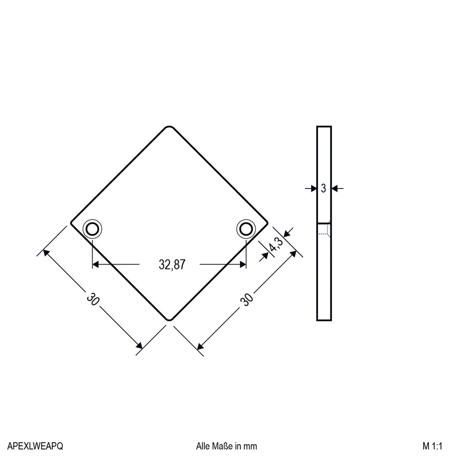 Endkappe ws Alu L3mm B42mm H41,4mm