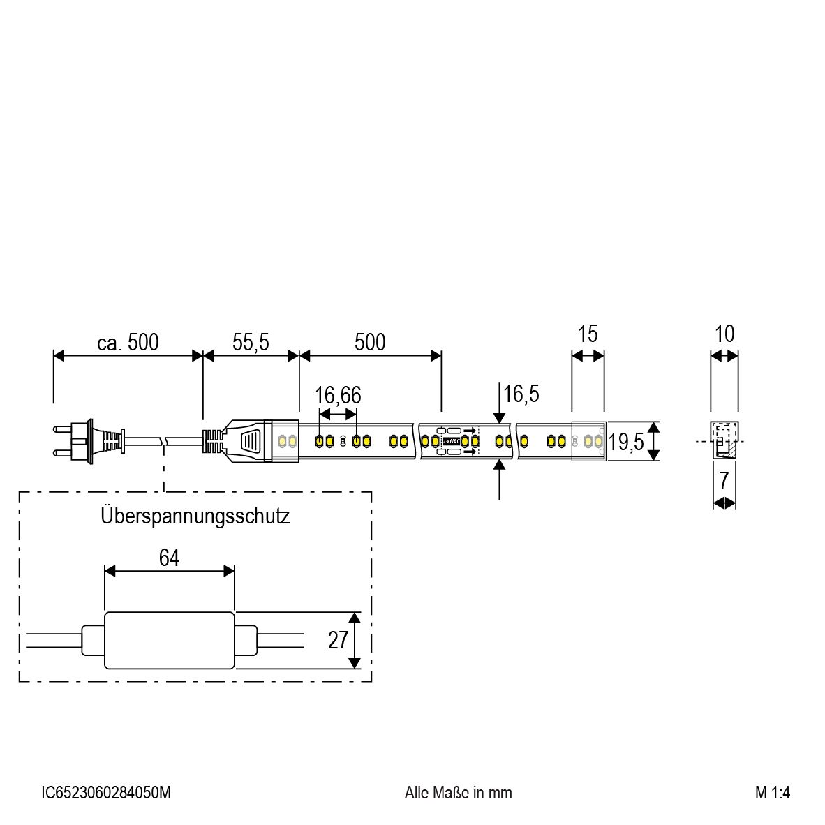 LED-Lichtband 8W/m ws 4000K 120Stk/m AC IP65 LED nicht austauschbar 50000mm 230V