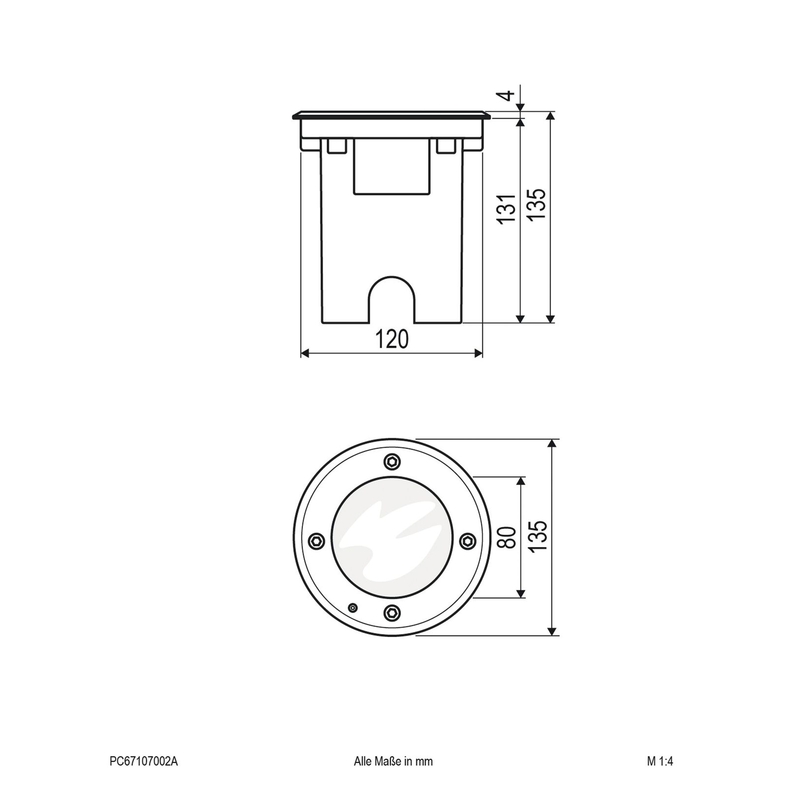 LED-Bodeneinbauleuchte 7W 3000K 530lm 100-240V LED nicht austauschbar 1LED