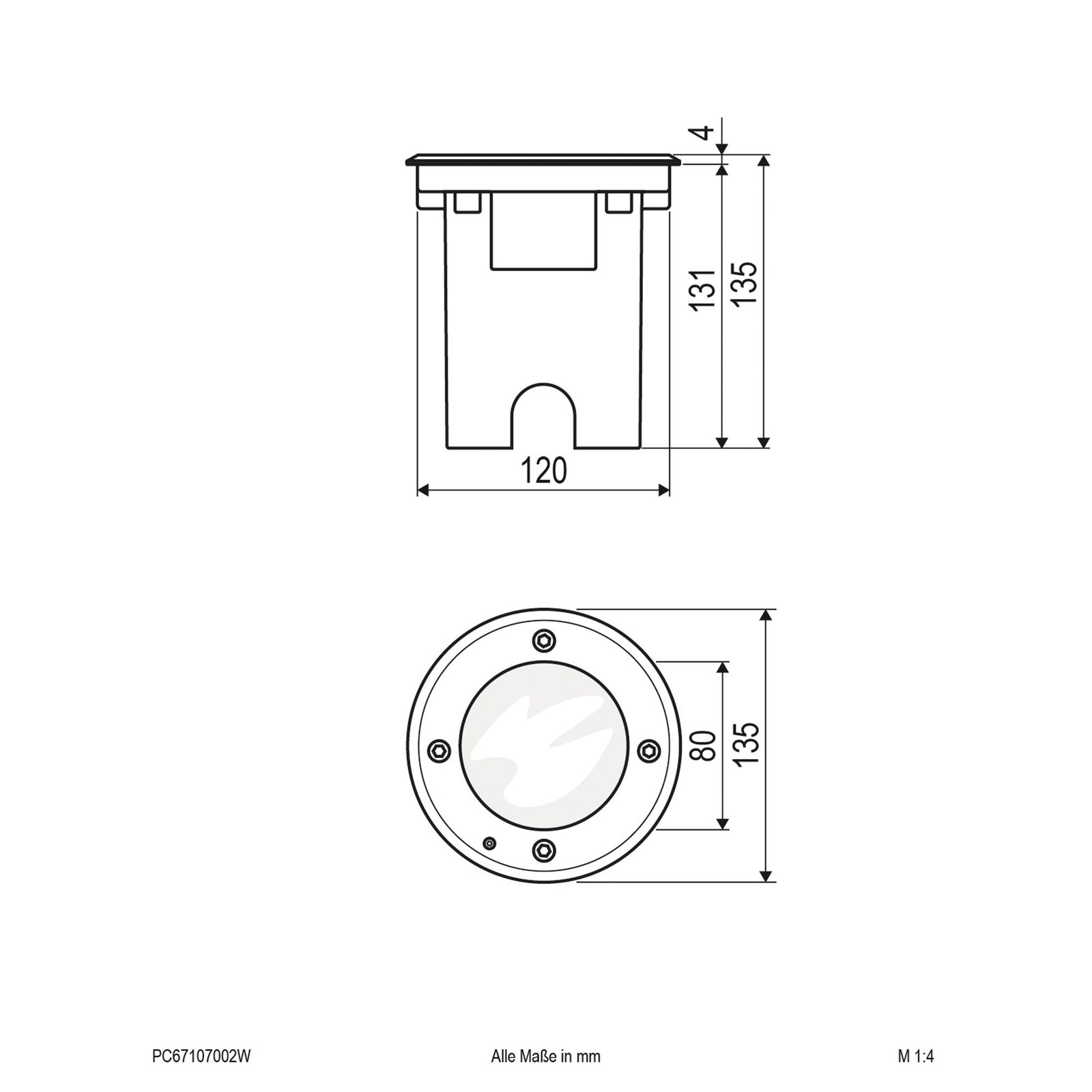 LED-Bodeneinbauleuchte 7W 3000K 530lm 100-240V LED nicht austauschbar 1LED