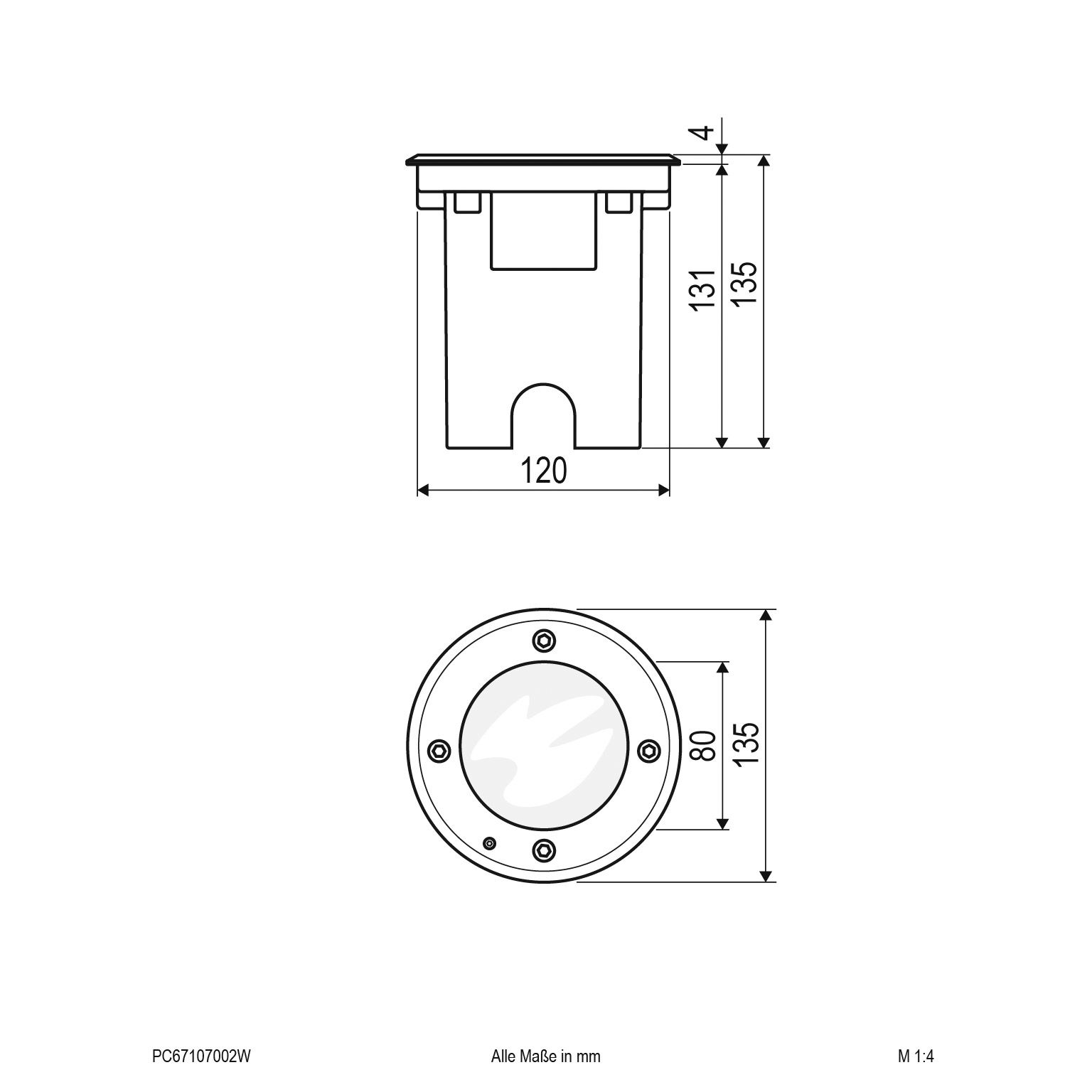 LED-Bodeneinbauleuchte 7W 3000K 530lm 100-240V LED nicht austauschbar 1LED