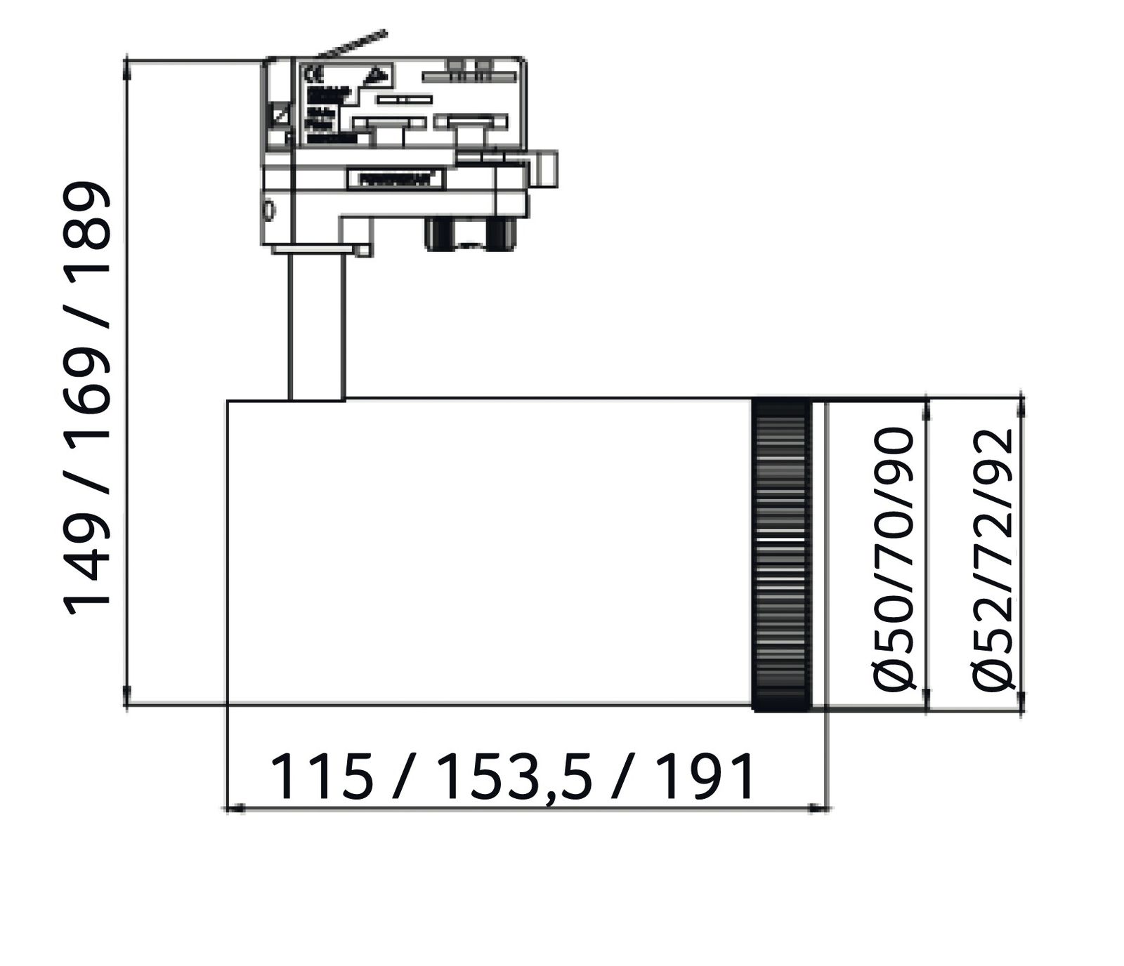 LED-Schienenstrahler 7W DLZO 3000K 560lm Konv Dimmung DALI 1LED Alu IP20 ws mt