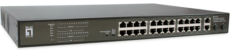 Switch 482,6mm(19) 802.3 af (PoE) 19Zoll-Einbau 18x10/100/1000Mbps 20xSlot