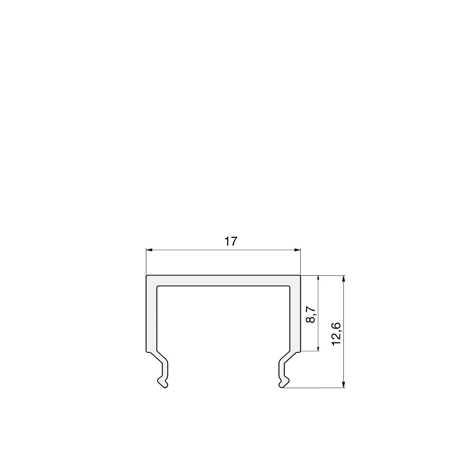 Profilabdeckung ws IP00 2010x17x12,6mm Zubehör