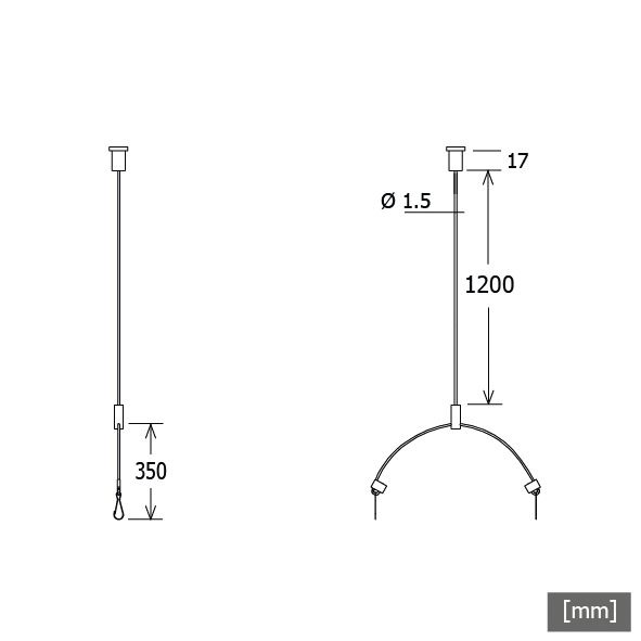 Seilabhängung Fyrra Ø1,5mm L1500mm ST farblos