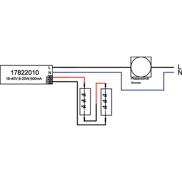 LED-Steuerung 8-20W 500mA 42V IP20 dim Dimmung Phasenabschnitt Kstgeh dyn